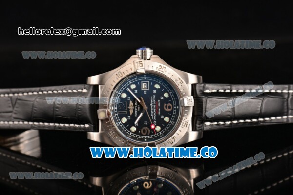 Breitling Superocean Steelfish Asia 2813 Automatic Steel Case with Black Dial and Dot/Arabic Numeral Markers - Click Image to Close