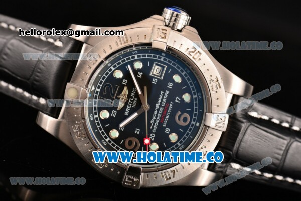 Breitling Superocean Steelfish Asia 2813 Automatic Steel Case with Black Dial and Dot/Arabic Numeral Markers - Click Image to Close
