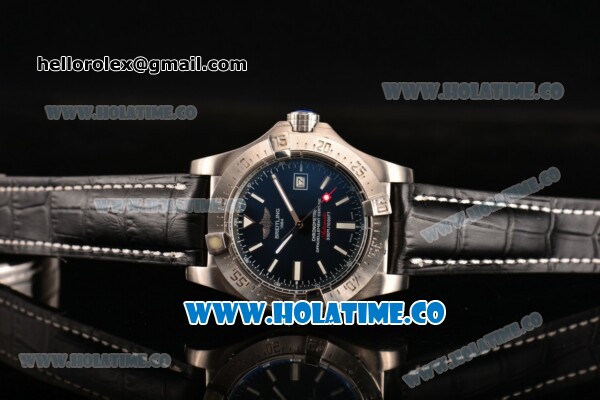 Breitling Avenger II Seawolf Asia 2813 Automatic Steel Case with Black Dial and Silver Stick Markers - Click Image to Close