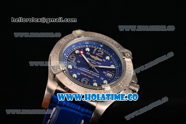 Breitling Superocean Steelfish Asia 2813 Automatic Steel Case with Blue Dial and Dot/Arabic Numeral Markers - Click Image to Close