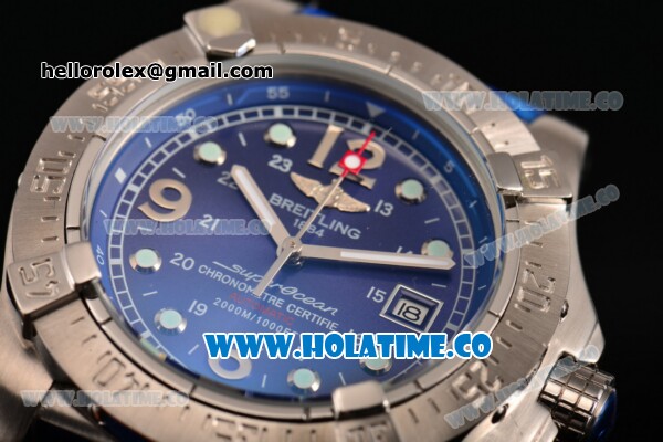 Breitling Superocean Steelfish Asia 2813 Automatic Steel Case with Blue Dial and Dot/Arabic Numeral Markers - Click Image to Close