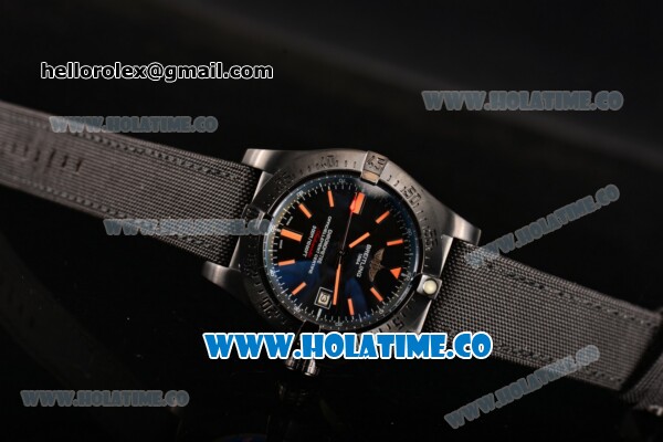Breitling Avenger II Seawolf Asia 2813 Automatic PVD Case with Black Dial and Orange Stick Markers - Click Image to Close