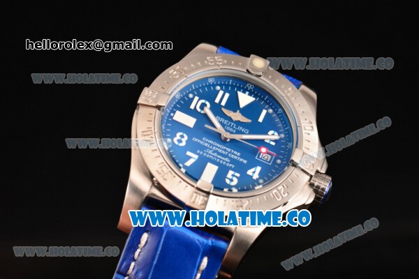 Breitling Avenger II Seawolf Asia 2813 Automatic Steel Case with Blue Dial and White Arabic Numeral Markers - Click Image to Close