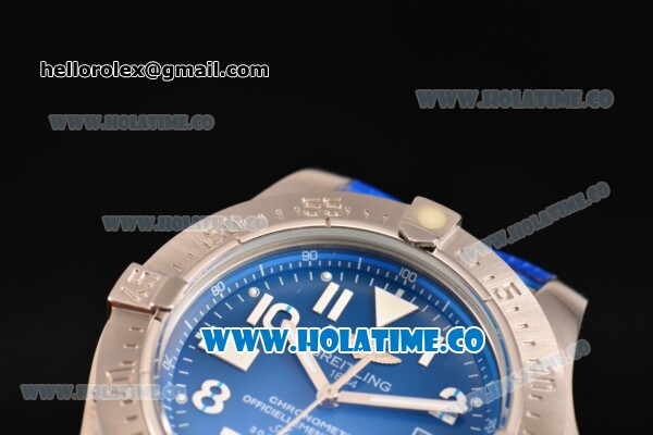 Breitling Avenger II Seawolf Asia 2813 Automatic Steel Case with Blue Dial and White Arabic Numeral Markers - Click Image to Close