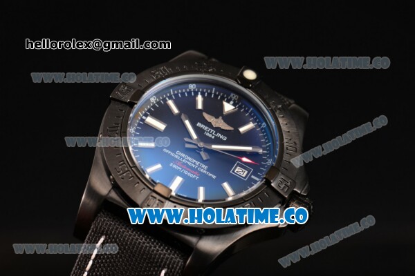 Breitling Avenger II Seawolf Asia 2813 Automatic PVD Case with Black Dial and White Stick Markers - Click Image to Close