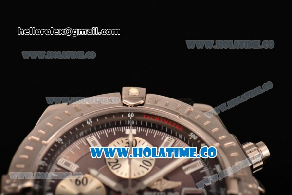 Breitling Chronomat Evolution Swiss Valjoux 7750 Automatic Steel Case with Grey Dial and Silver Stick Markers (BP) - Click Image to Close