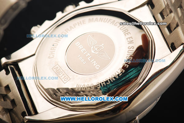Breitling Chronomat B01 Chronograph Miyota Quartz Movement with Black Dial - SS Strap - Click Image to Close
