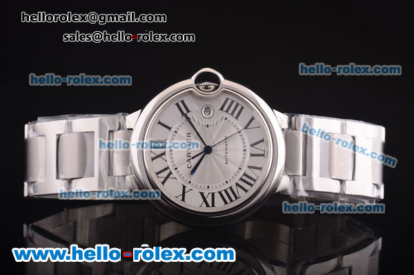 Cartier Ballon Bleu De Swiss ETA 2824 Automatic Movement Steel Case and Strap with Silver Dial - Click Image to Close