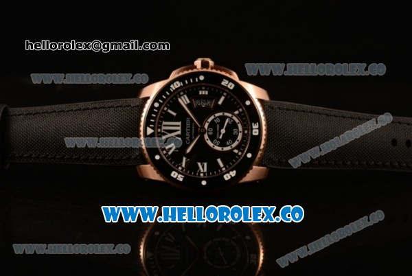 Cartier Calibre de Cartier Diver Swiss ETA 2824 Automatic Rose Gold Case with White Dial and Black Rubber Strap - (H) - Click Image to Close