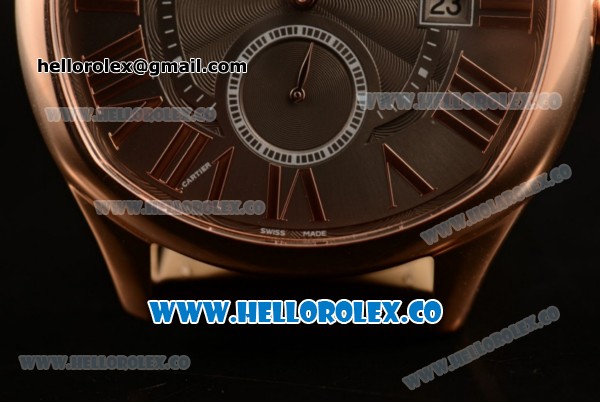 Cartier Drive de Cartier Asia Automatic Rose Gold Case with Grey Dial and Brown Leather Strap (AAAF) - Click Image to Close
