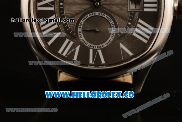Cartier Drive de Cartier Asia Automatic Steel Case with Grey Dial and Black Leather Strap (AAAF) - Click Image to Close