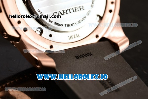 Cartier Calibre de Cartier Diver Swiss ETA 2824 Automatic Movement Rose Gold Black Dial and Roman Numeral Markers Rubber Strap (JF) - Click Image to Close