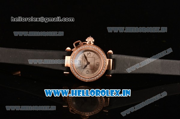 Cartier Pasha C Swiss Quartz Rose Gold Case with Silver Dial and Diamonds Bezel - Click Image to Close