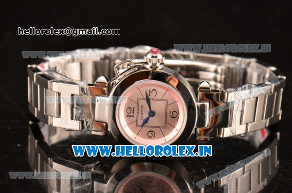 Cartier Pasha C Swiss Quartz Full Steel with Pink Dial and Black Markers - Click Image to Close