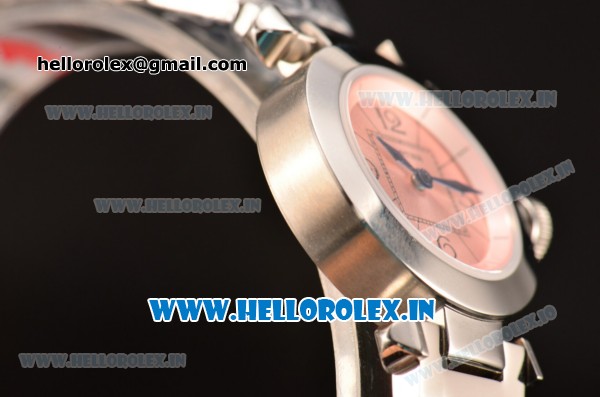 Cartier Pasha C Swiss Quartz Full Steel with Pink Dial and Black Markers - Click Image to Close