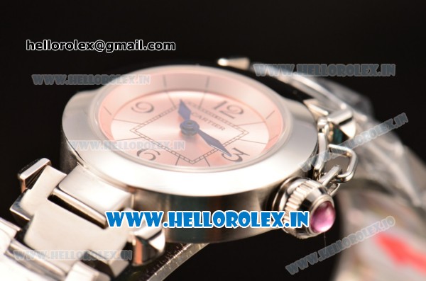 Cartier Pasha C Swiss Quartz Full Steel with Pink Dial and Black Markers - Click Image to Close