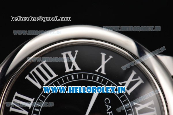 Cartier Ballon Bleu De Large Miyota OS20 Quartz Steel Case with Black Dial and White Roman Numeral Markers - Click Image to Close