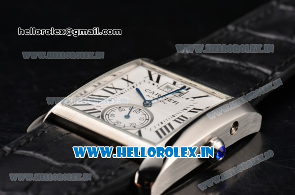 Cartier Tank MC Asia ST16 Automatic Steel Case with White Dial and Black Roman Numeral Markers - ETA Coating - Click Image to Close