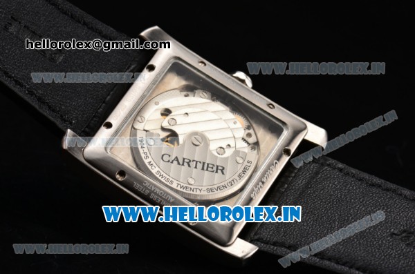 Cartier Tank MC Asia ST16 Automatic Steel Case with White Dial and Black Roman Numeral Markers - ETA Coating - Click Image to Close