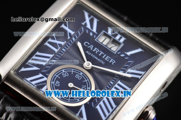 Cartier Tank MC Asia ST16 Automatic Steel Case with Blue Dial and White Roman Numeral Markers - ETA Coating - Click Image to Close