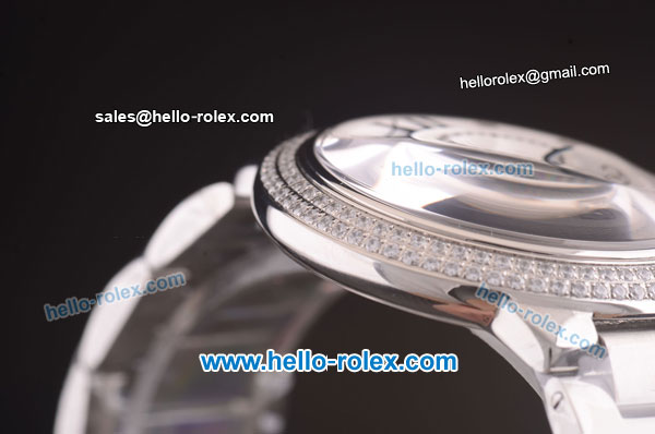 Cartier Ballon Bleu De Miyota Quartz Movement White Dial with Diamond Bezel and Diamond Markers - Click Image to Close