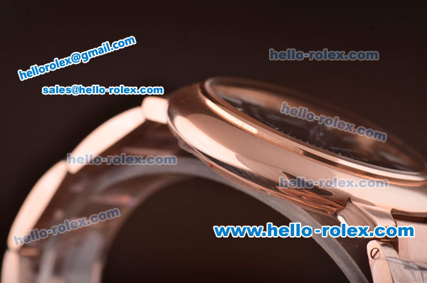 Cartier Ballon Bleu Asia 2813 Automatic Rose Gold Case/Strap with Black Dial - ETA Coating - Click Image to Close