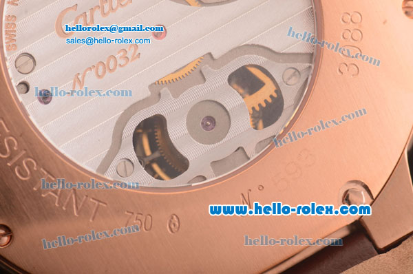 Cartier Ballon Bleu Tourbillon Seagull St8001 Tourbillon Manual Winding Rose Gold Case with Diamond Bezel and White Dial - Click Image to Close
