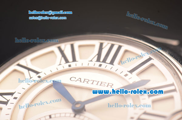Cartier Ballon Bleu Tourbillon Seagull St8001 Tourbillon Manual Winding Steel Case/Strap with Beige Dial - Click Image to Close