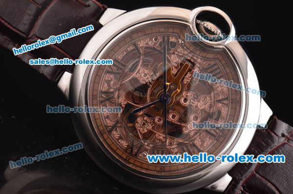Cartier Ballon Bleu Asia 3836 Automatic Steel Case with Skeleton Dial and Black Roman Numeral Markers - Click Image to Close