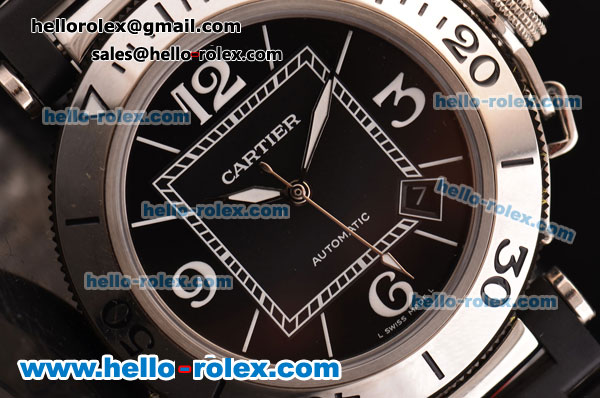 Cartier Pasha Automatic Movement Steel Case with Black Dial - Click Image to Close