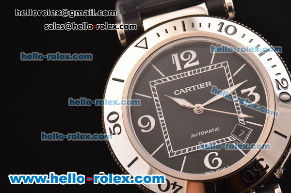 Cartier Pasha Automatic Movement Steel Case with Black Dial - Click Image to Close