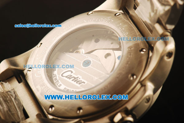 Cartier Calibre De Cartier Automatic Full Steel with White Dial and Big Calendar - Click Image to Close