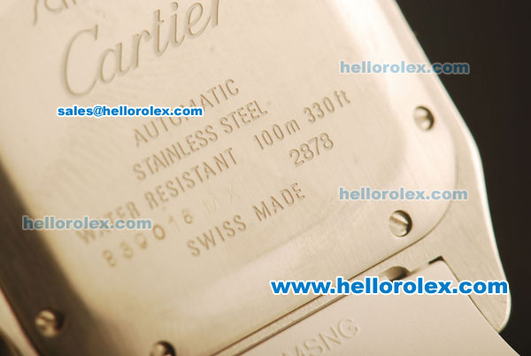 Cartier Santos 100 Swiss ETA 2671 Automatic Steel Case with Diamond Bezel and Beige Dial - 1:1 Original - Click Image to Close