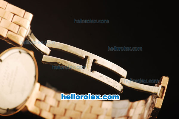 Cartier d'Art Swiss Quartz Full Rose Gold with White Dial and Diamond Bezel - Click Image to Close