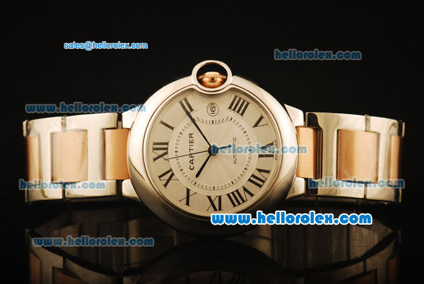 Cartier Ballon Bleu De Automatic Steel Case with Beige Dial and Two Tone Strap - Click Image to Close