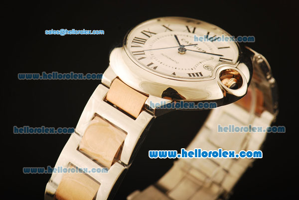 Cartier Ballon Bleu De Automatic Steel Case with Beige Dial and Two Tone Strap - Click Image to Close