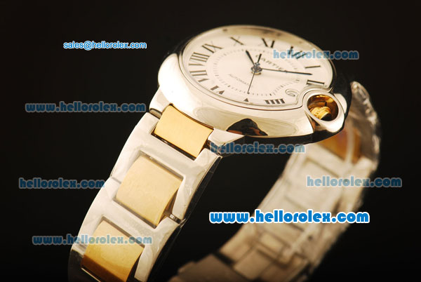 Cartier Ballon Bleu De Automatic Steel Case with White Dial and Two Tone Strap - Click Image to Close