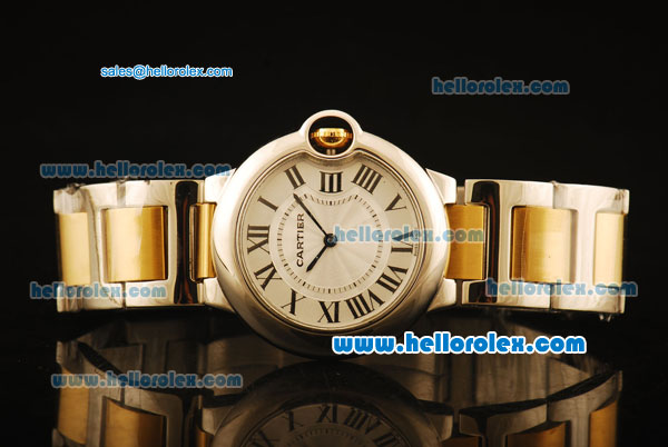 Cartier Ballon Bleu De Swiss ETA Quartz Steel Case with White Dial and Gold/Steel Strap - Click Image to Close