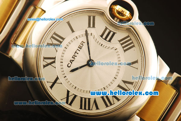Cartier Ballon Bleu De Swiss ETA Quartz Steel Case with White Dial and Gold/Steel Strap - Click Image to Close