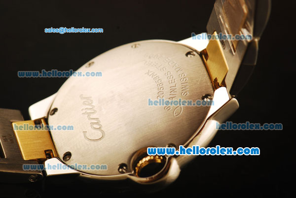 Cartier Ballon Bleu De Swiss ETA Quartz Steel Case with Diamond Bezel and Beige Dial-Gold and Steel Strap - Click Image to Close