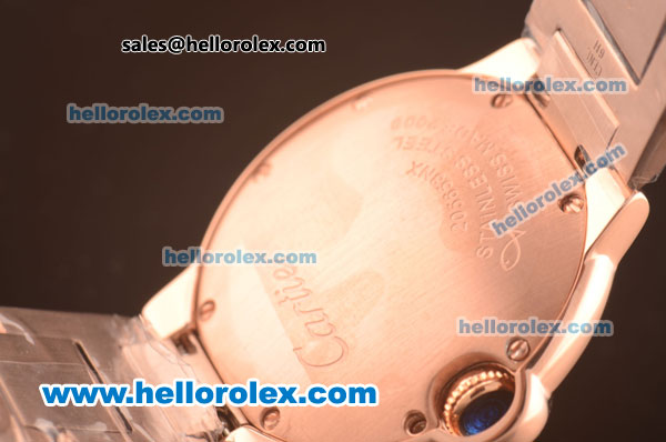 Cartier Ballon Bleu De Cartier Swiss ETA Quartz Full Rose Gold with Blue Dial and Roman Markers - Click Image to Close