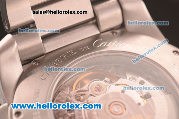 Cartier Calibre De Swiss ETA 2824 Automatic Full Steel with White Dial - Click Image to Close