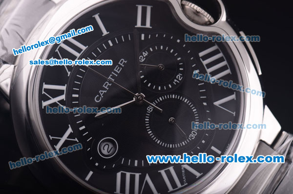 Cartier ballon bleu de Chronograph Quartz Full Case with Black Dial - 7750 coating - Click Image to Close