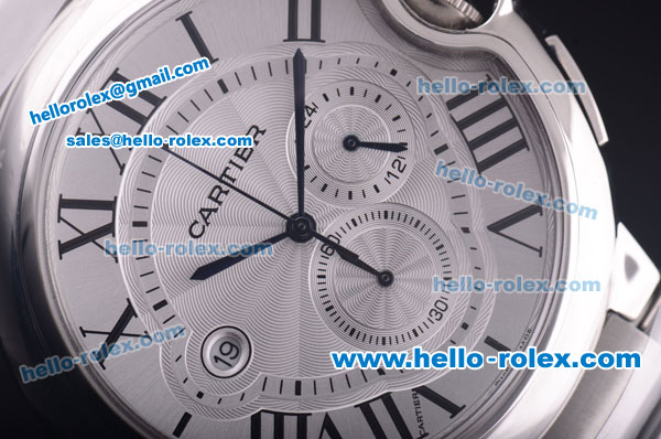 Cartier ballon bleu de Chronograph Quartz Full Case with Silver Dial - 7750 coating - Click Image to Close