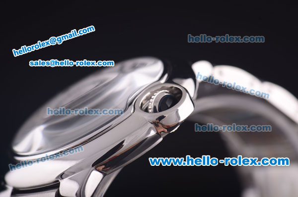 Cartier ballon bleu de Swiss ETA Quartz Full Steel with White Dial and Diamond Markers - Click Image to Close