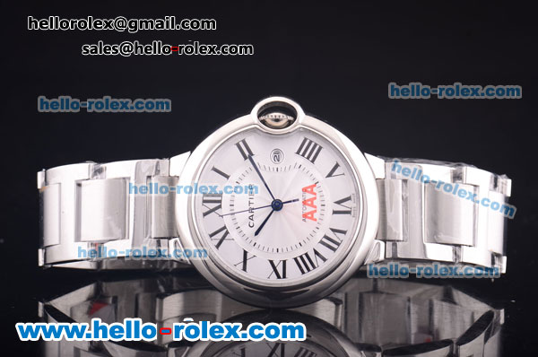 Cartier Ballon Bleu De Cartier Automatic Full Steel with White Dial and Roman Markers-ETA Coating - Click Image to Close