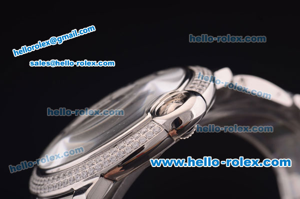 Cartier Ballon Bleu De Quartz Full Steel with Diamond Bezel and White Dial - Click Image to Close