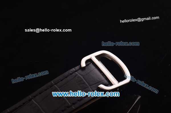 Cartier ballon bleu de Automatic Steel Case with Black Dial and Black Leather Strap-ETA Coating - Click Image to Close