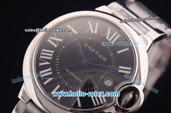 Cartier ballon bleu de Automatic Full Steel with Black Dial-ETA Coating - Click Image to Close