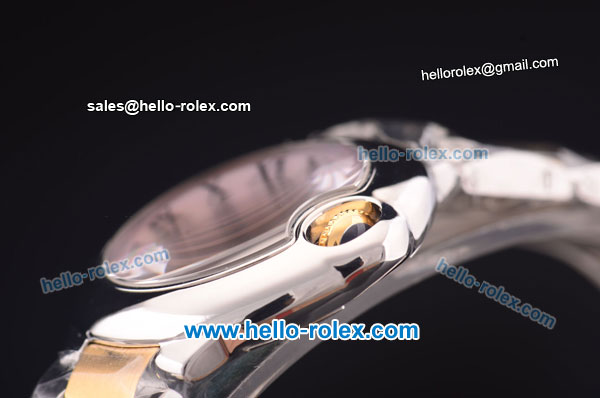 Cartier Ballon bleu de Swiss ETA Quartz Steel Case with White MOP Dial and Two Tone Strap - Click Image to Close
